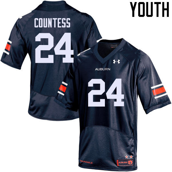 Youth Auburn Tigers #24 Blake Countess Navy College Stitched Football Jersey